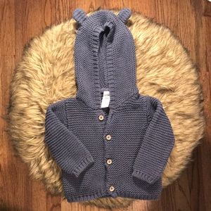Carters Blue Knit Hooded Sweater. Infant Size 3m